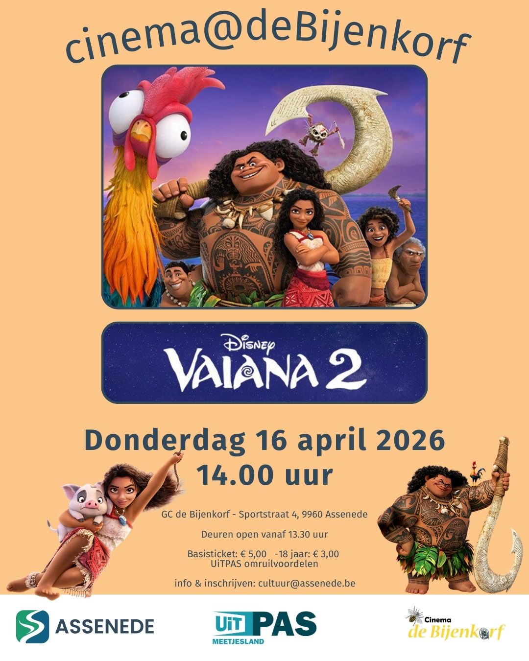 Affiche Cinema de Bijenkorf - Vaiana 2