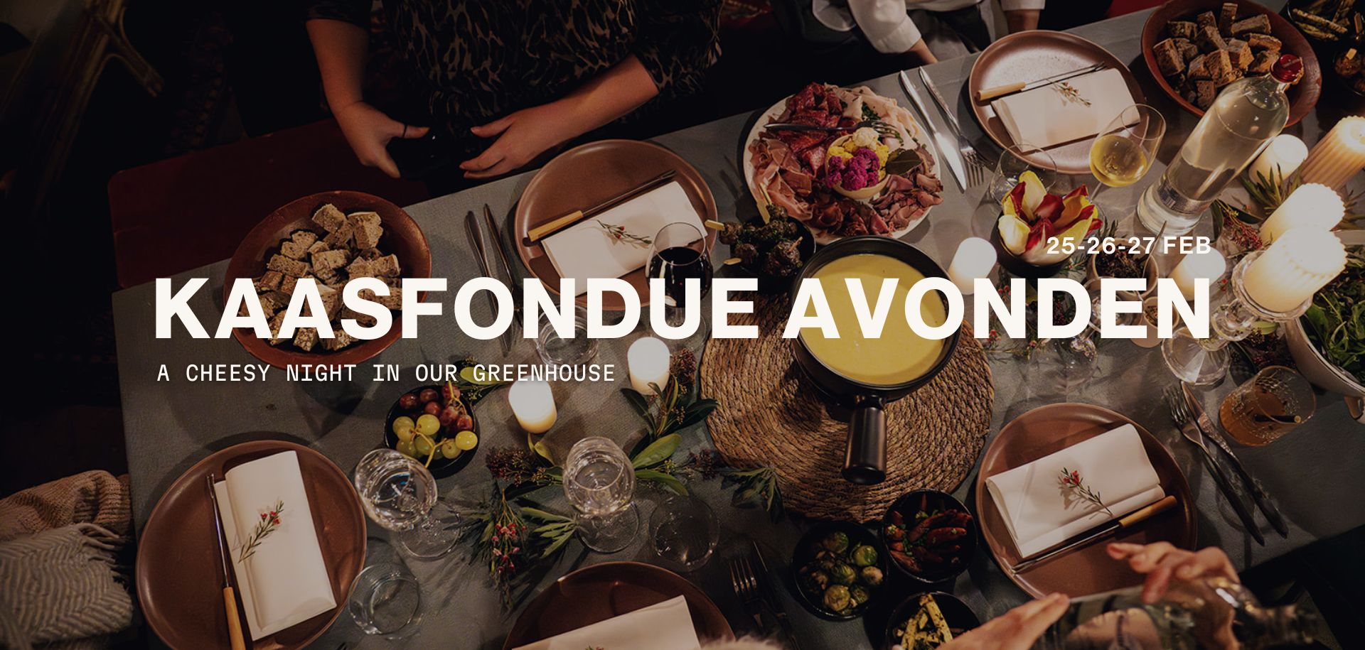 kaasfondue in de serre van Alix in Gent
