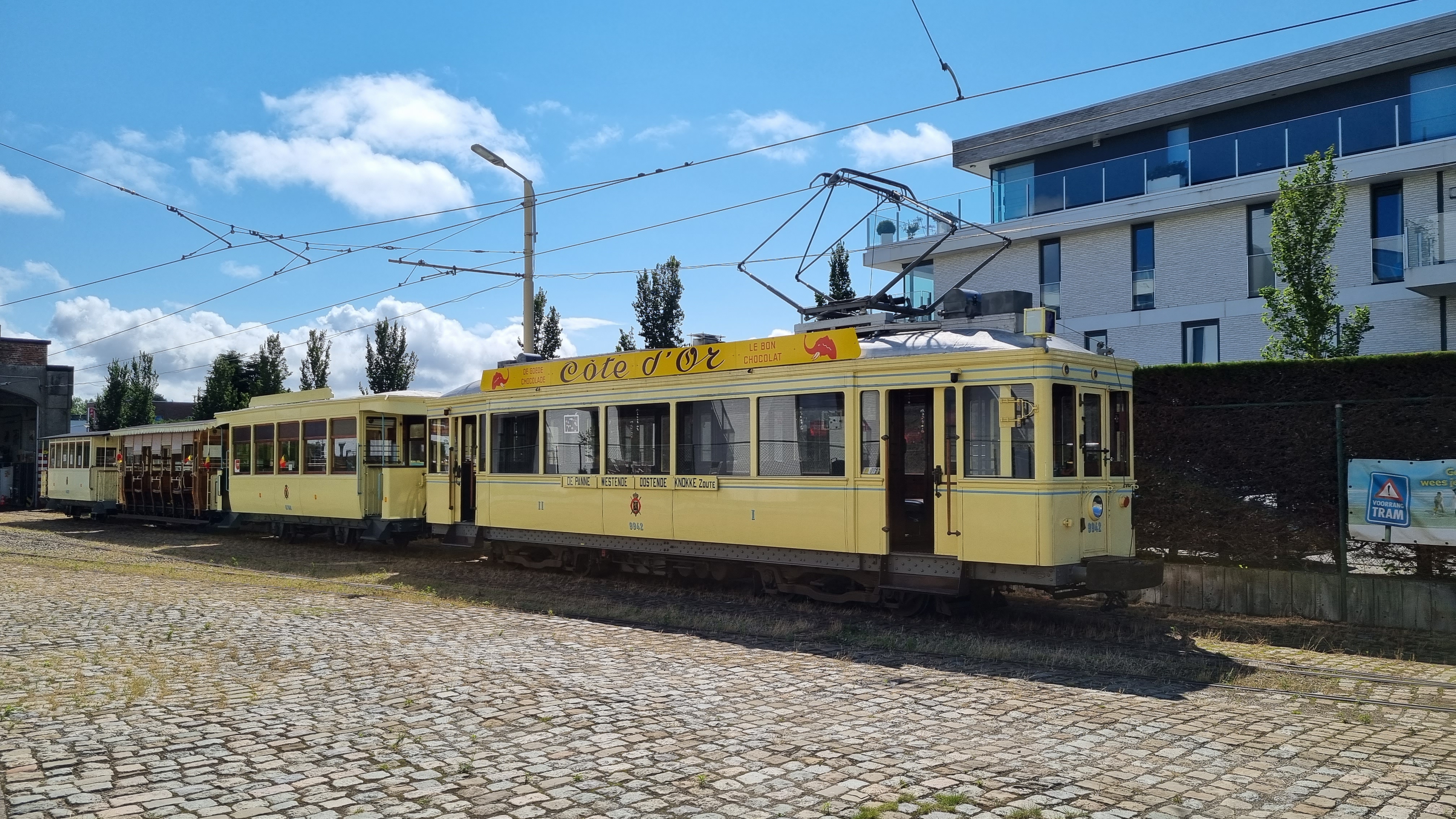 Oude tram van de kust