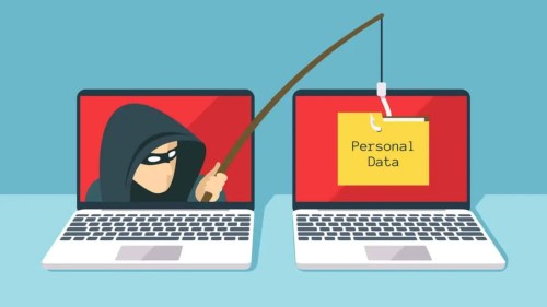Een hacker gebruikt phishing om gegevens te stelen