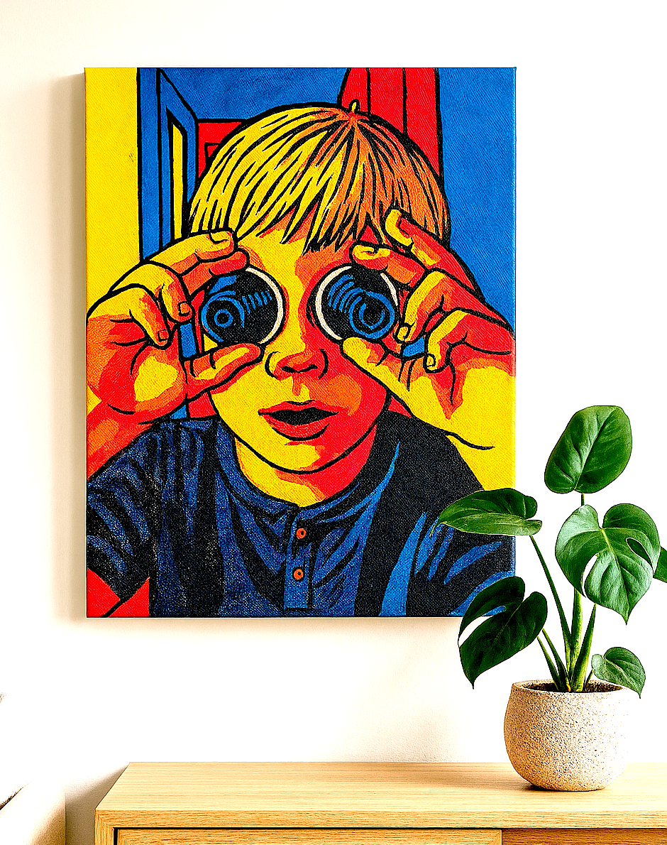 Acryl pop art portret