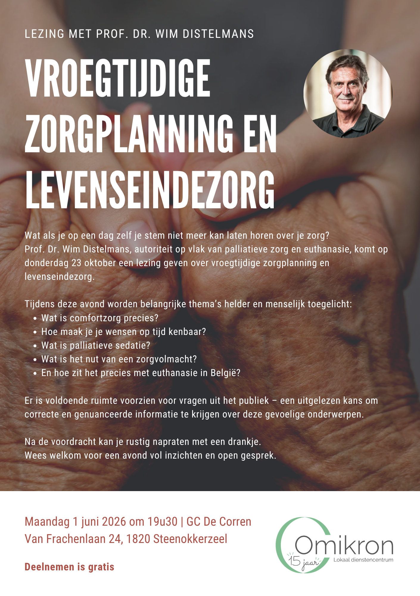 Lezing vroegtijdige zorgplanning en levenseindezorg