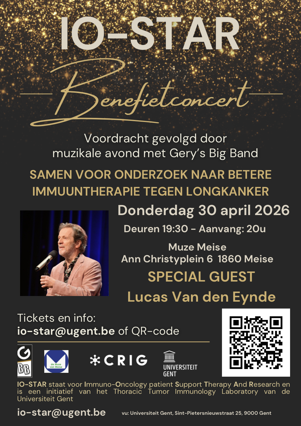 Benefietconcert met Lucas Van den Eynde tvv longkanker