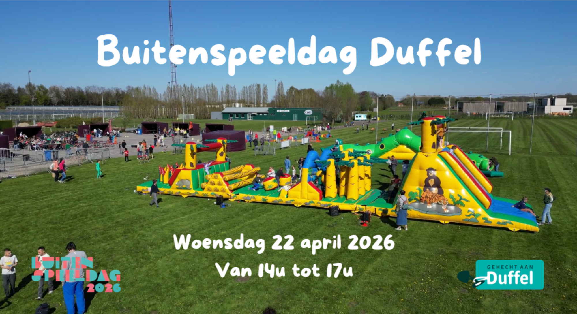 Buitenspeeldag op woensdag 22 april op de site van Domein De Pollepel. Tussen 14u en 17u bouwen we een gezellig speeldorp met verschillende zones waar kinderen kunnen ontdekken, bewegen en creatief bezig zijn