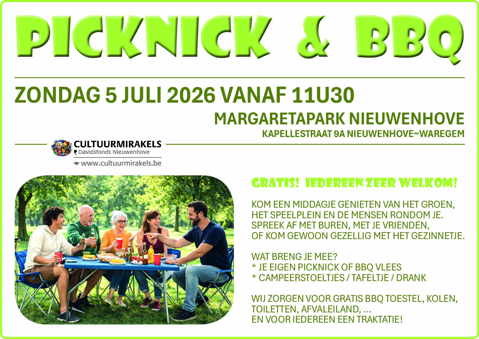 Picknick en bbq in 't Margaretapark