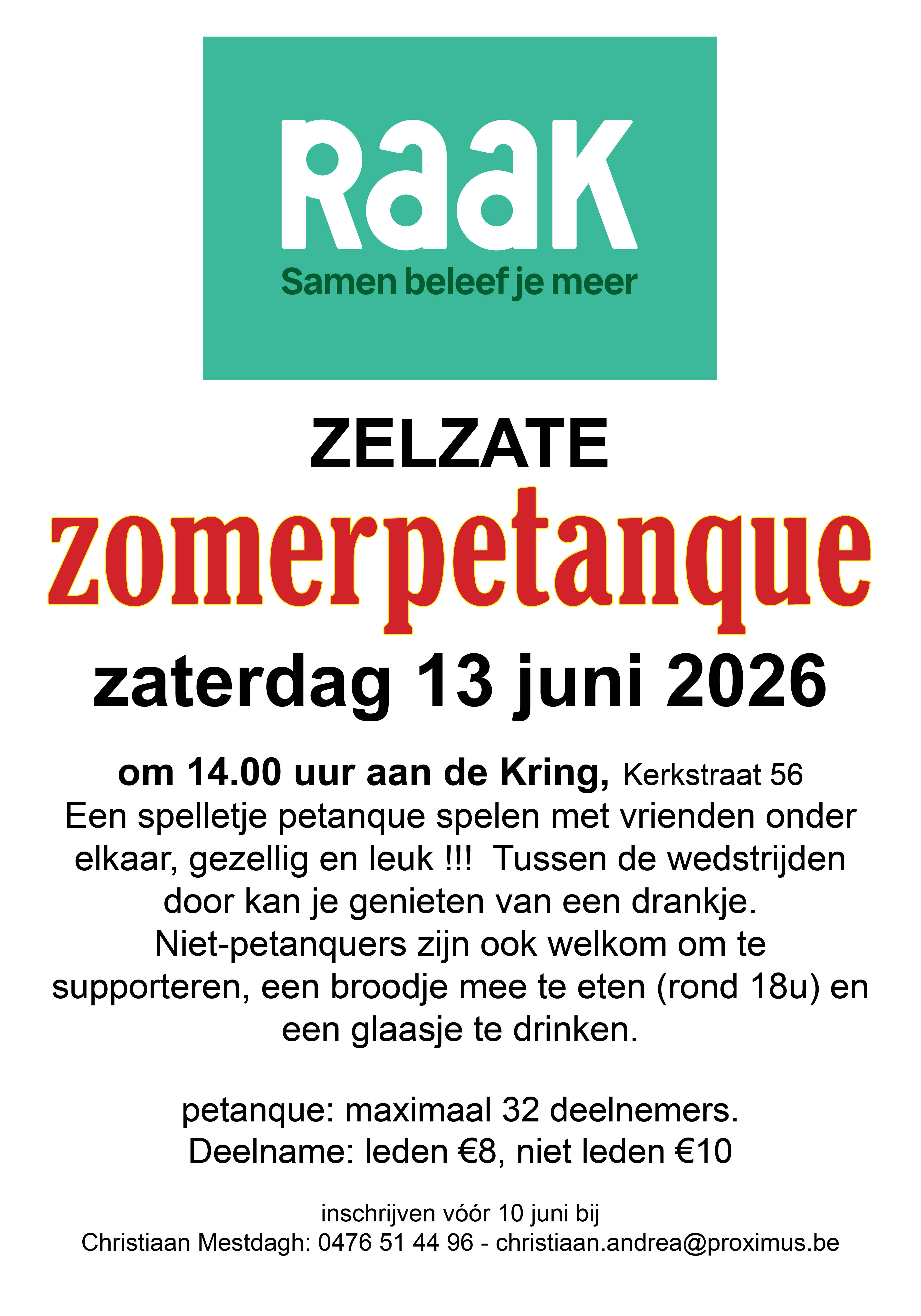 zomerpetanque RAAK Zelzate