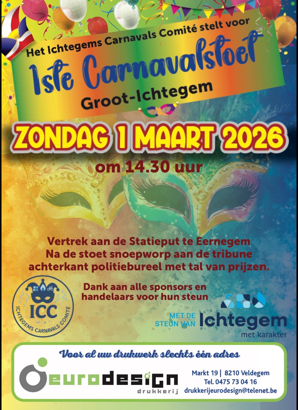 ichtegems carnavals comite carnavalstoet 1 maart 2026