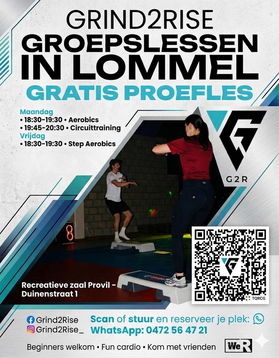 Aerobics, step aerobics en circuittraining bij Grind2Rise!