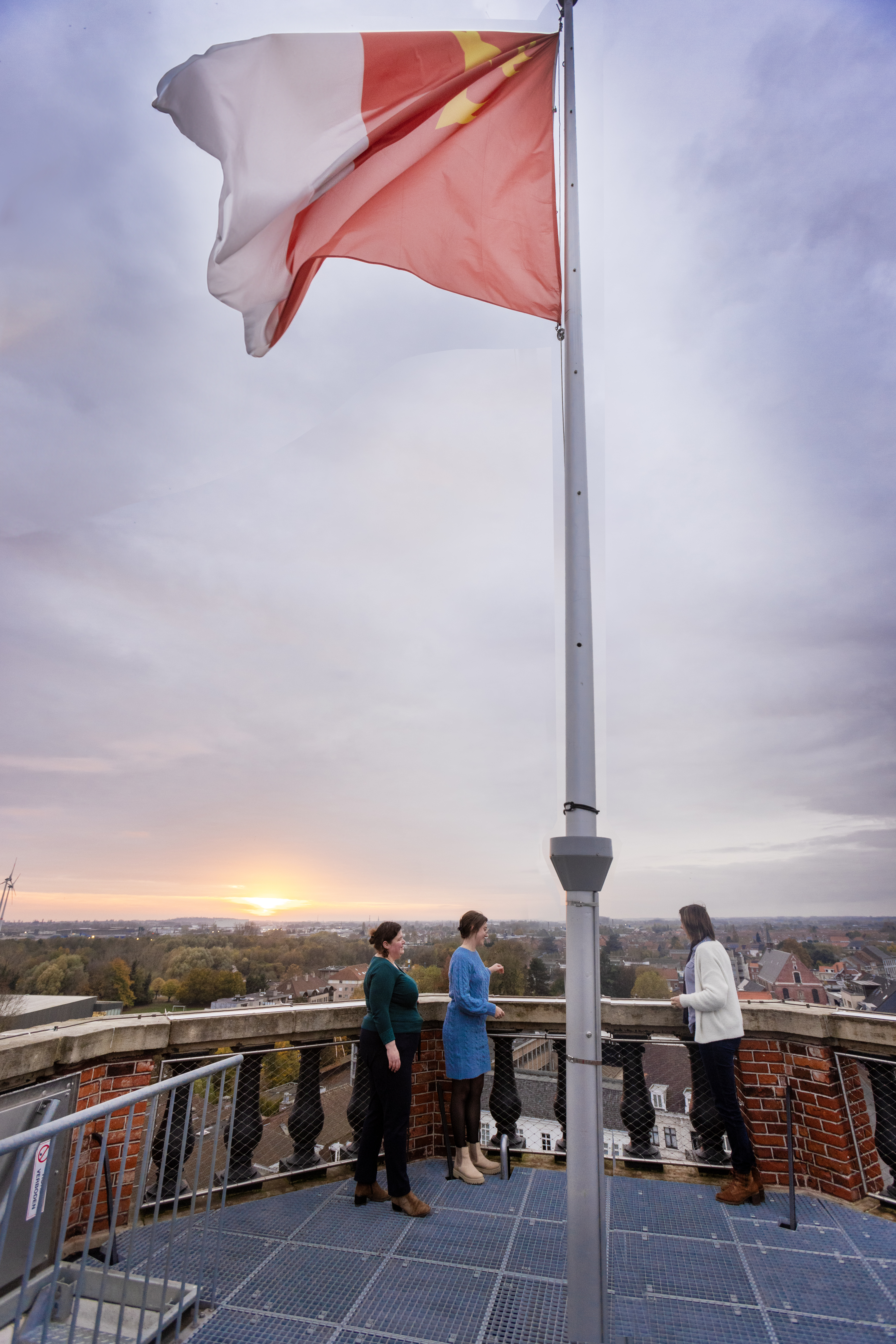 Zonsondergang van op het belfort