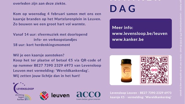 Brand een kaarsje op Wereldkankerdag