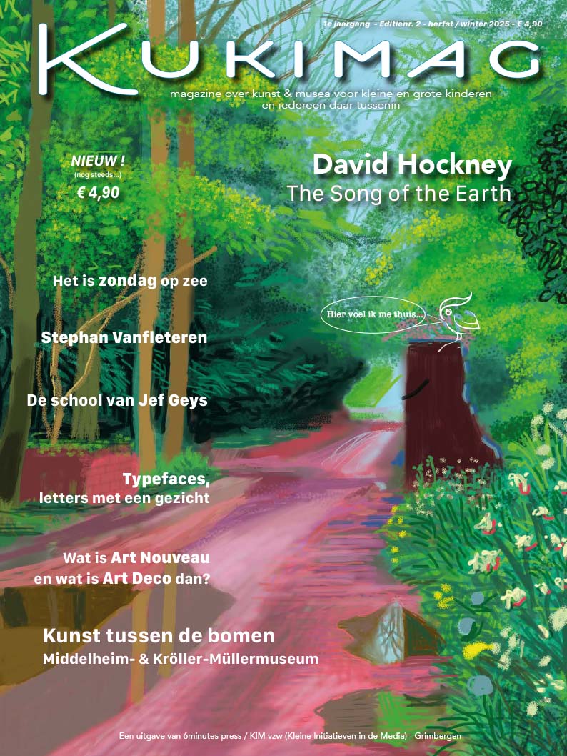 Kukimag, tijdschrift voor knderen over kunst en musea (cover editie 2 - herfst/winter 2025)