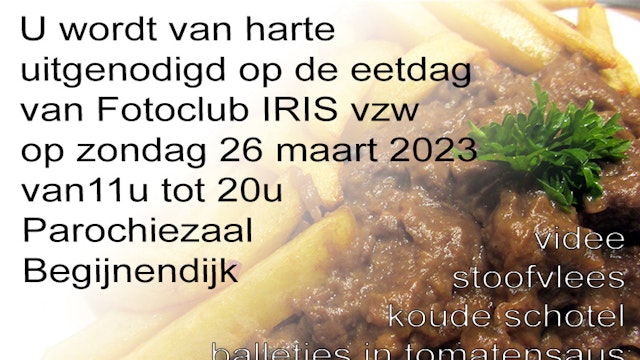 Flyer eetdag Fotoclub IRIS vzw 2023