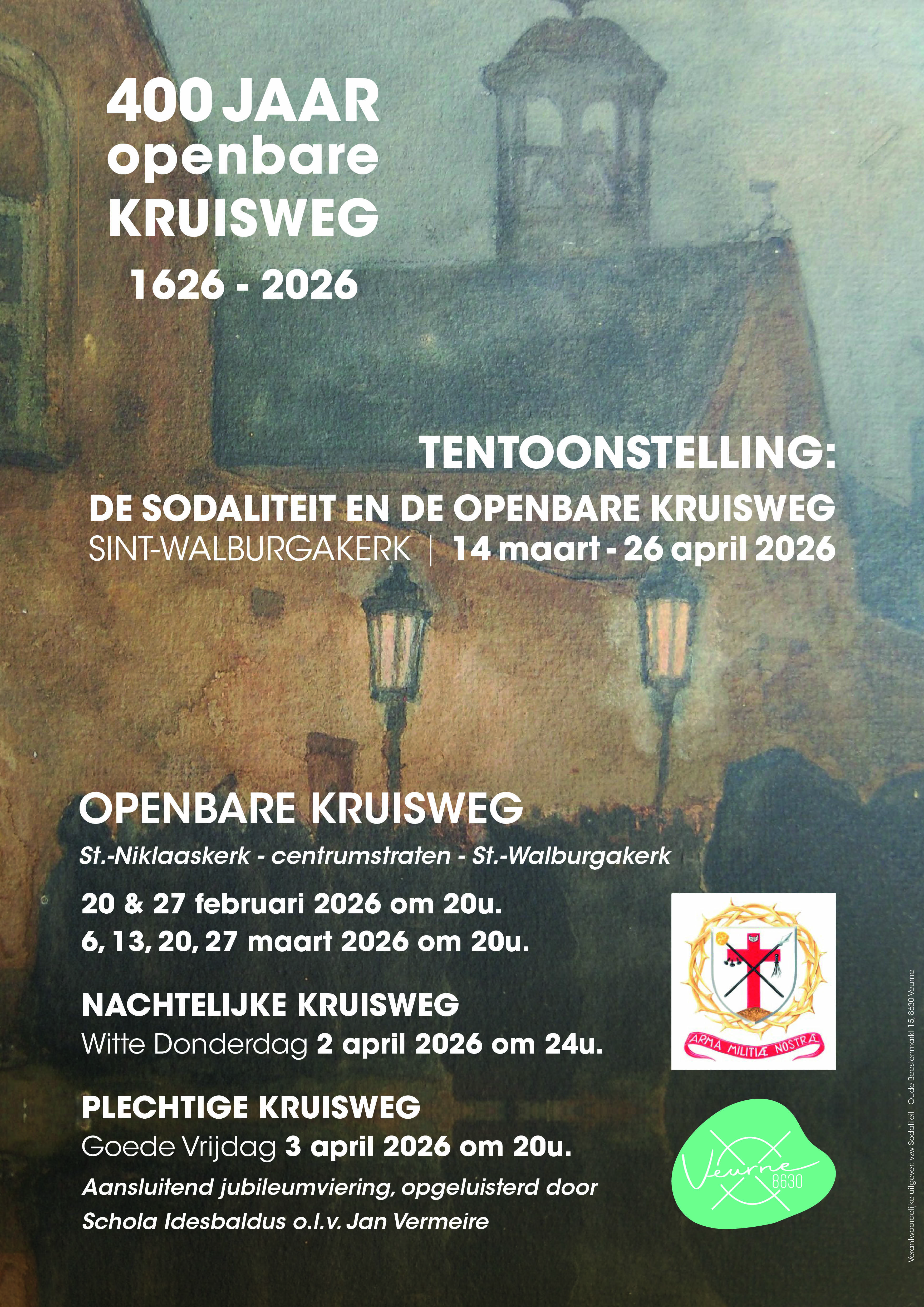 Affiche met de evenementen bij de 400ste verjaardag van de kruisweg