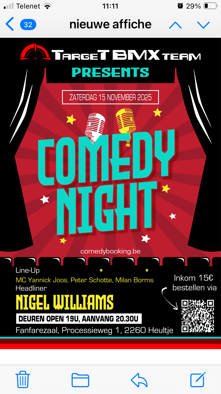 Target bmx team organiseert een Comedy Night