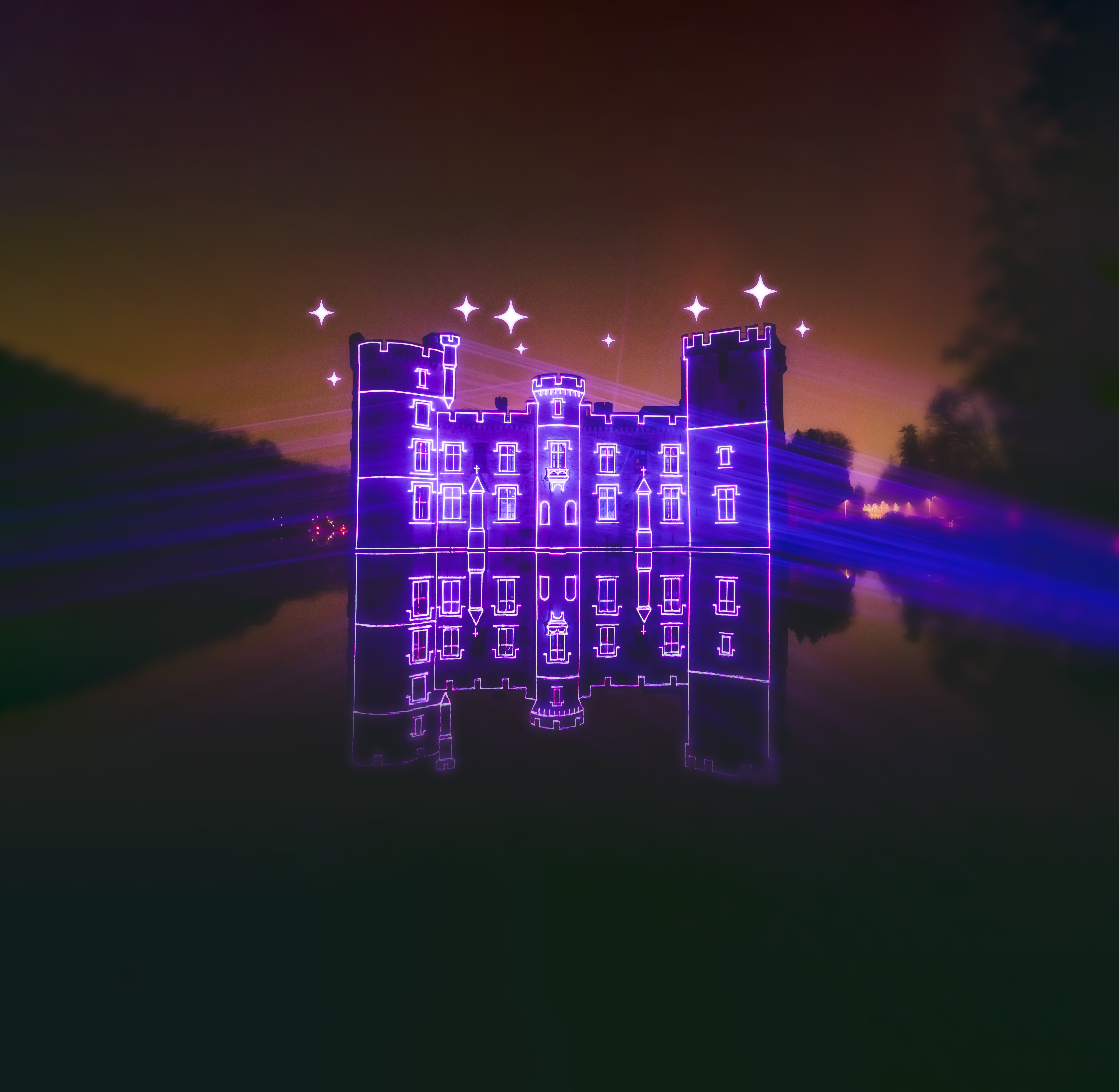 Lichtfestival Plantentuin Meise - verlicht kasteel