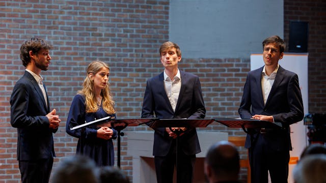 Vocaal ensemble Anna mezzo ; Mathieu countertenor ; Jonathan tenor ; Guillaume Bas