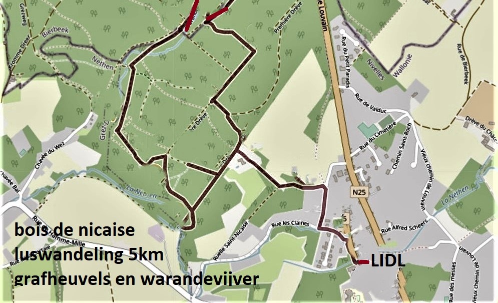 Wandelroute naar plateau van Nicaise 