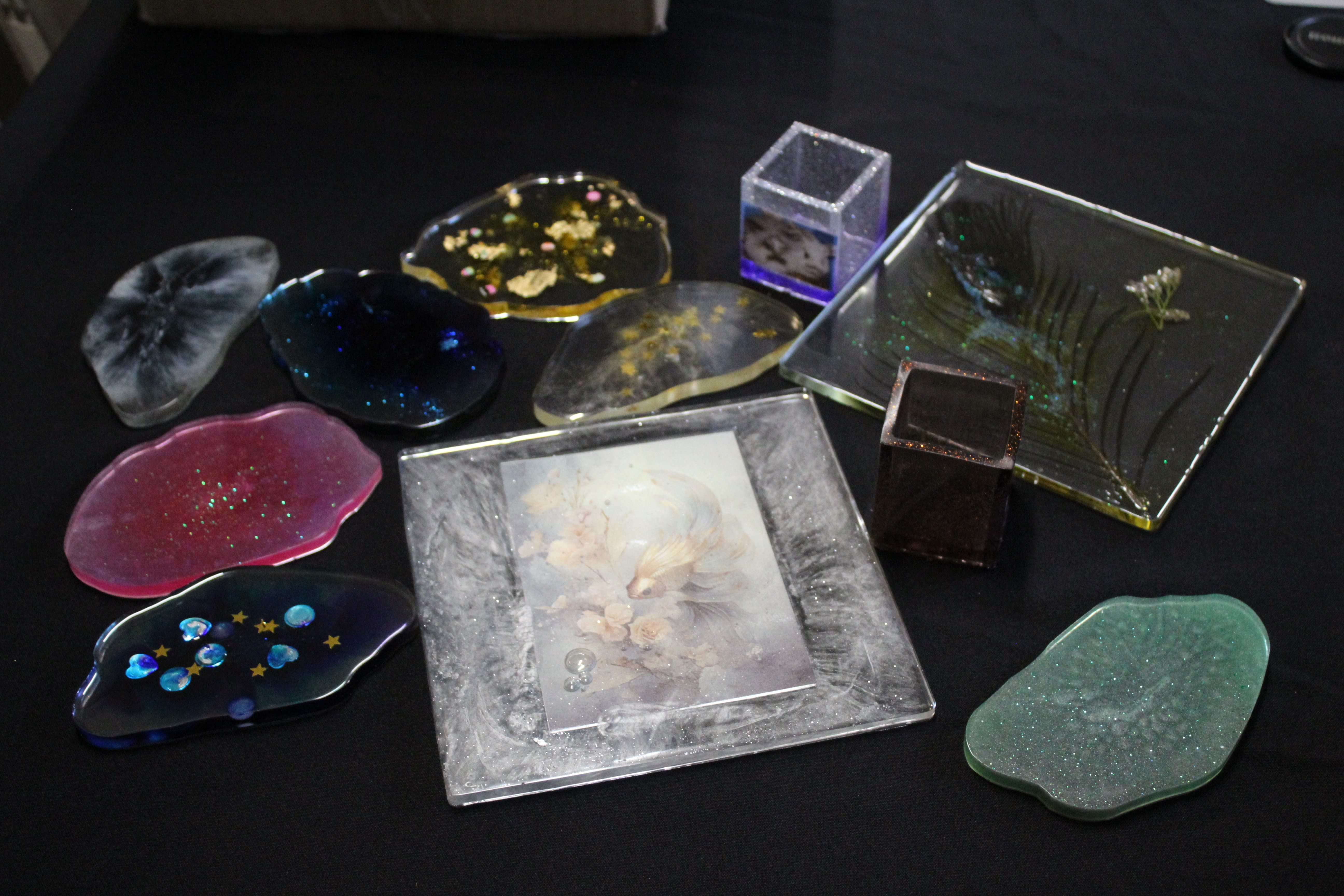 workshop,epoxy,onderzetters,bakjes,oorbellen,sleutelhangers,zelf maken,huisjeindetuin