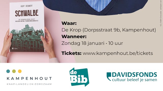 Afbeelding voor evenement Toast Literair: Kurt Deswert, over zijn bekroonde boek Schwalbe!