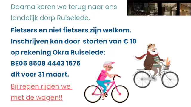 Okra Ruiselede: Start fietsseizoen