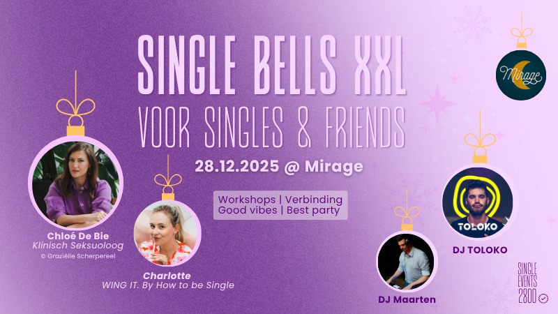 Na het overweldigende succes van vorig jaar, toen meer dan 400 Singles & Friends samenkwamen op onze avond met Rika Ponnet, nodigt Single Events 2800 vzw je opnieuw uit voor een sprankelende eindejaarseditie van Single Bells 2025! ✨