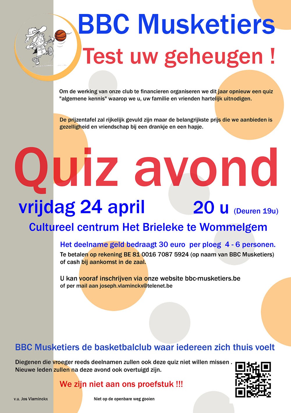 Vrijdag 24 april quiz avond 