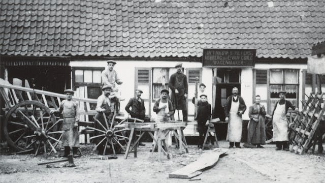 Wagenmakerij van Emile Van Coile in Dudzele/Sint-Pieters-Brugge, 1914.