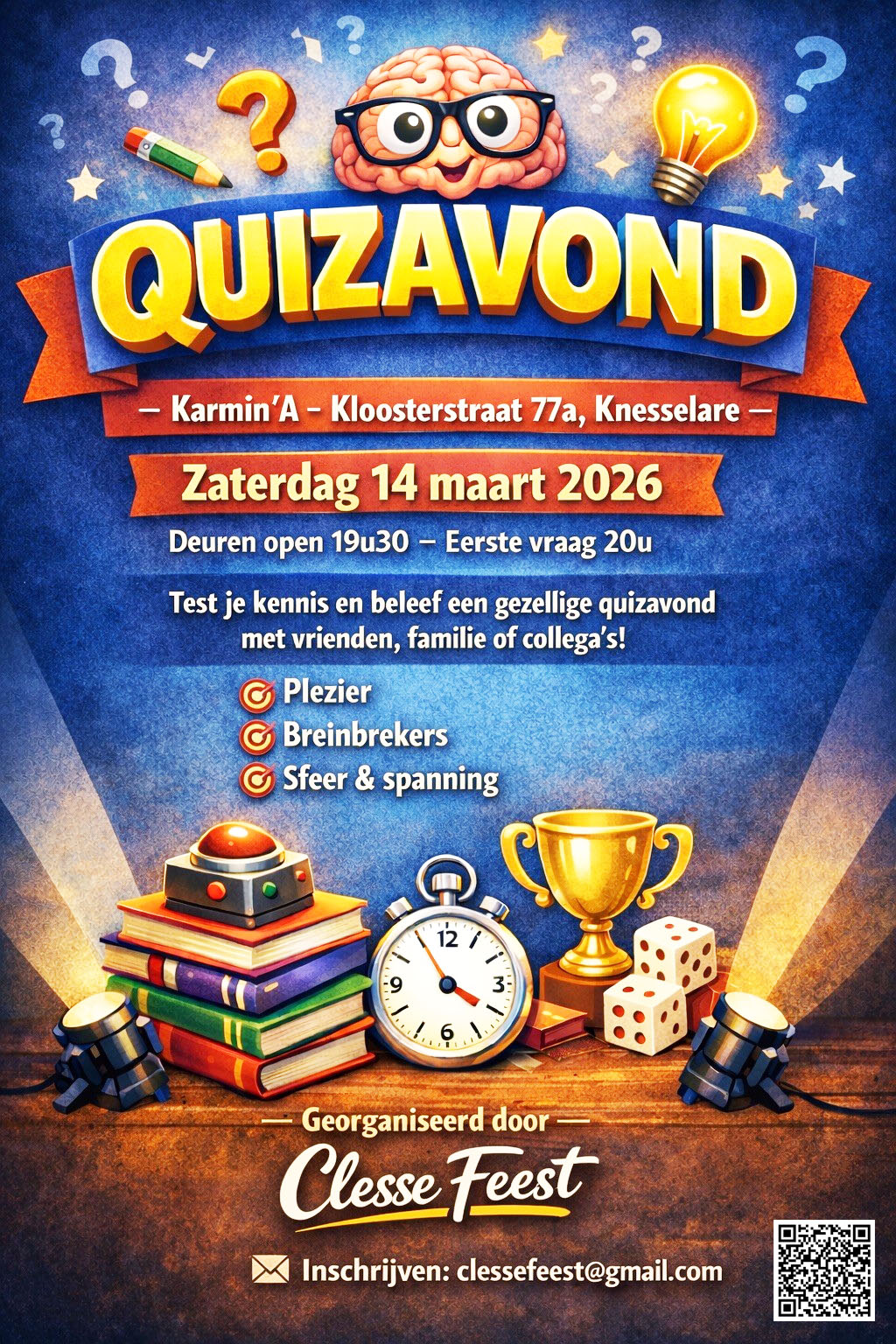 Feestcomité Clessefeest uit Knesselare organiseert op de vastenkermis van Knesselare haar eerste Lentequiz