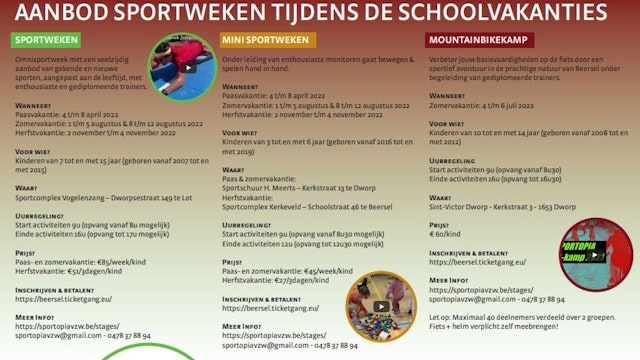 Mini sportweken