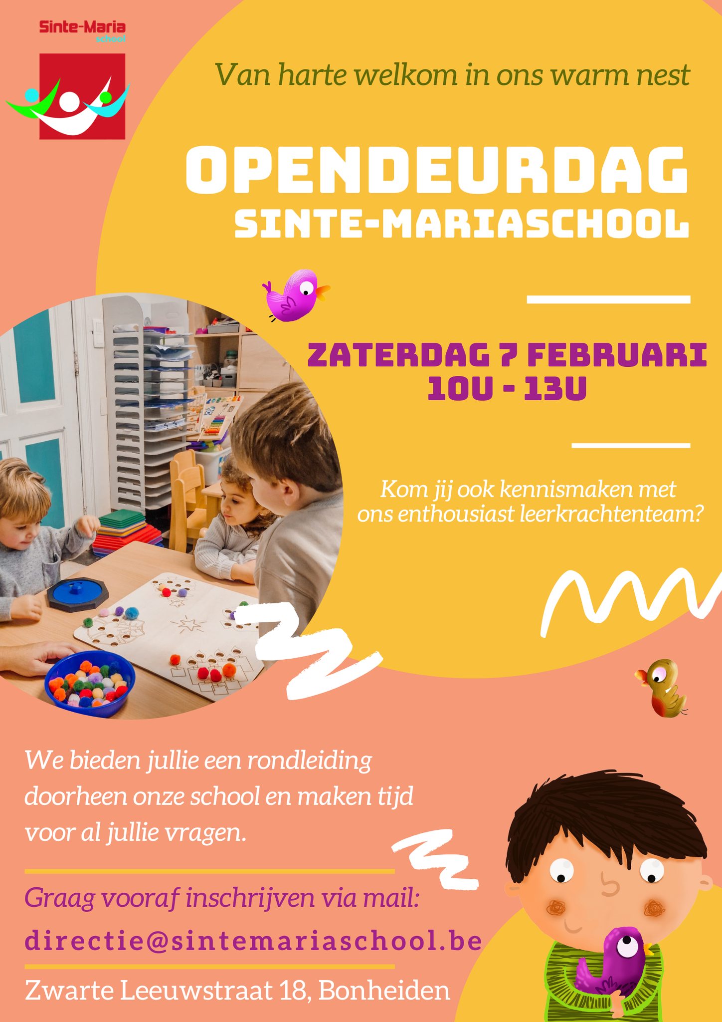 Onze affiche van de opendeurdag