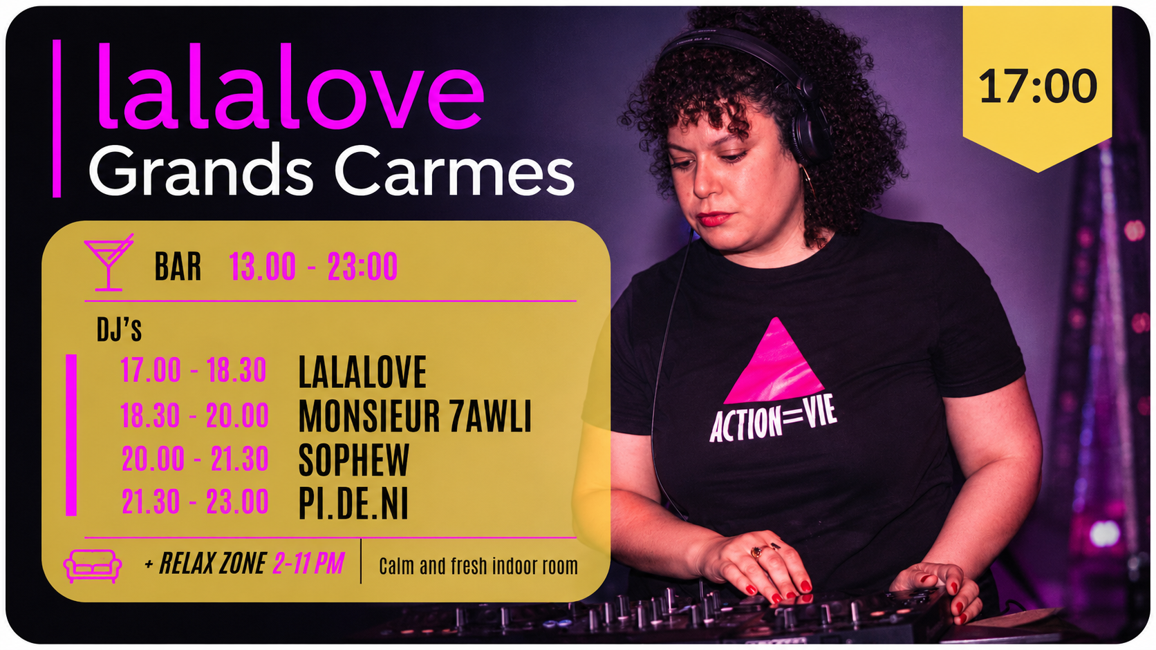 Kom op 16 mei de Pride vieren bij Grands Carmes! - DJ sets & Relax Zone