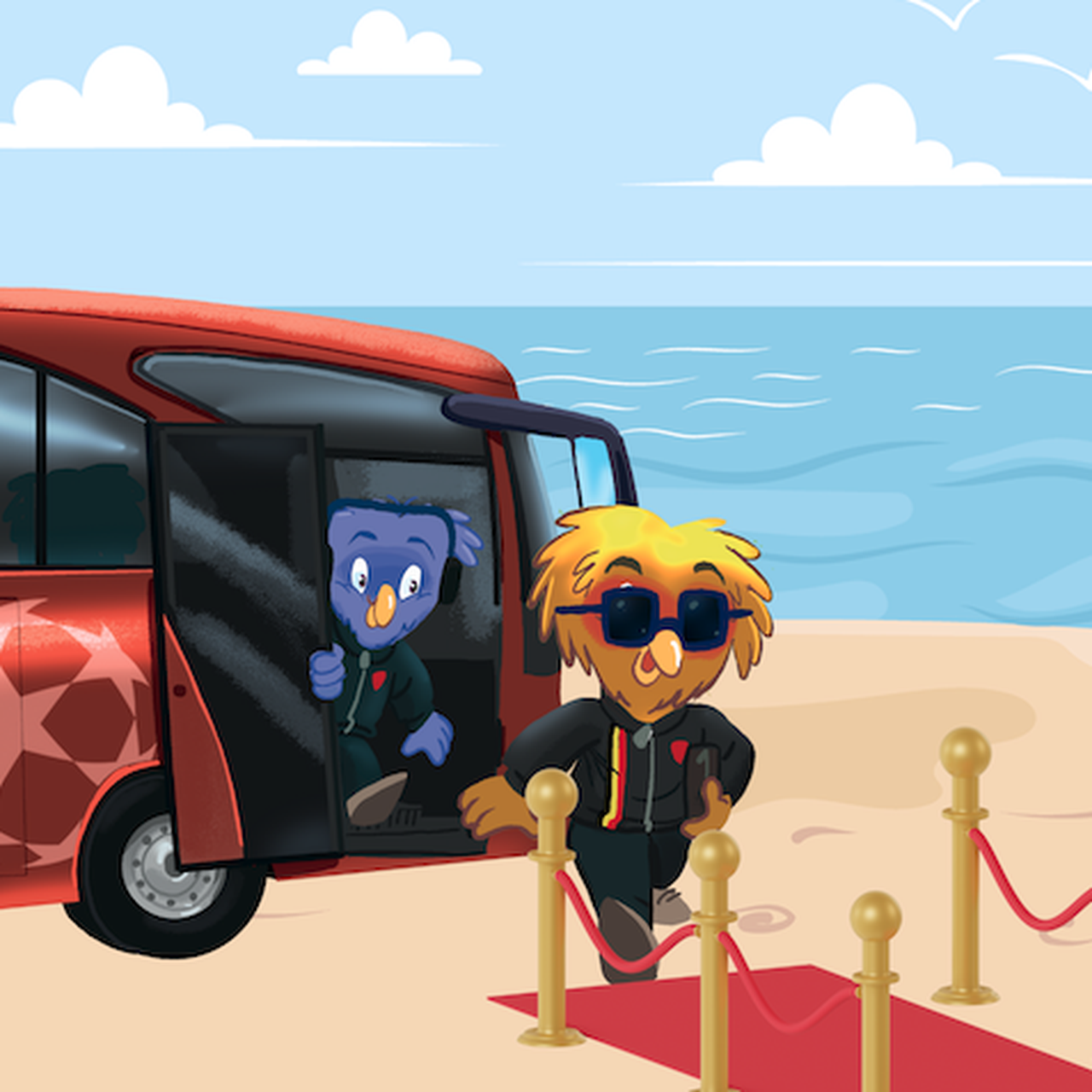 Balalaika gaat op voetbalreis