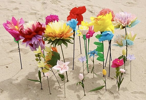 papieren strandbloemen