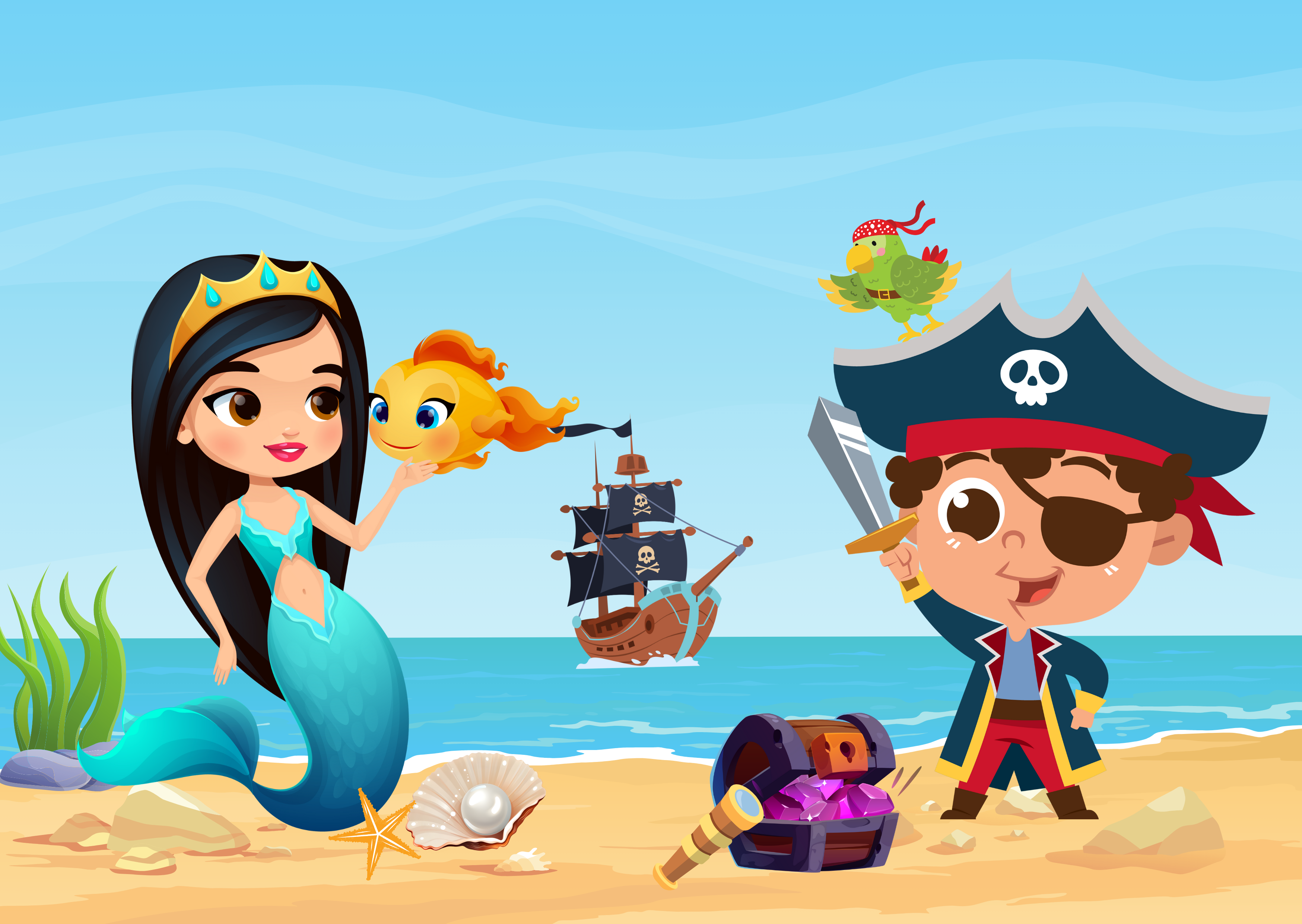 Schip Ahoy! Piraten- en zeemeerminnendag!