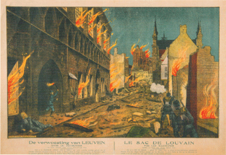 Bibliotheek in brand