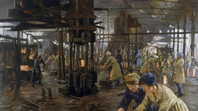 The Munitions Girls; toont vrouwen die tijdens de Eerste Wereldoorlog in de Kilnhurst Steelworks werken