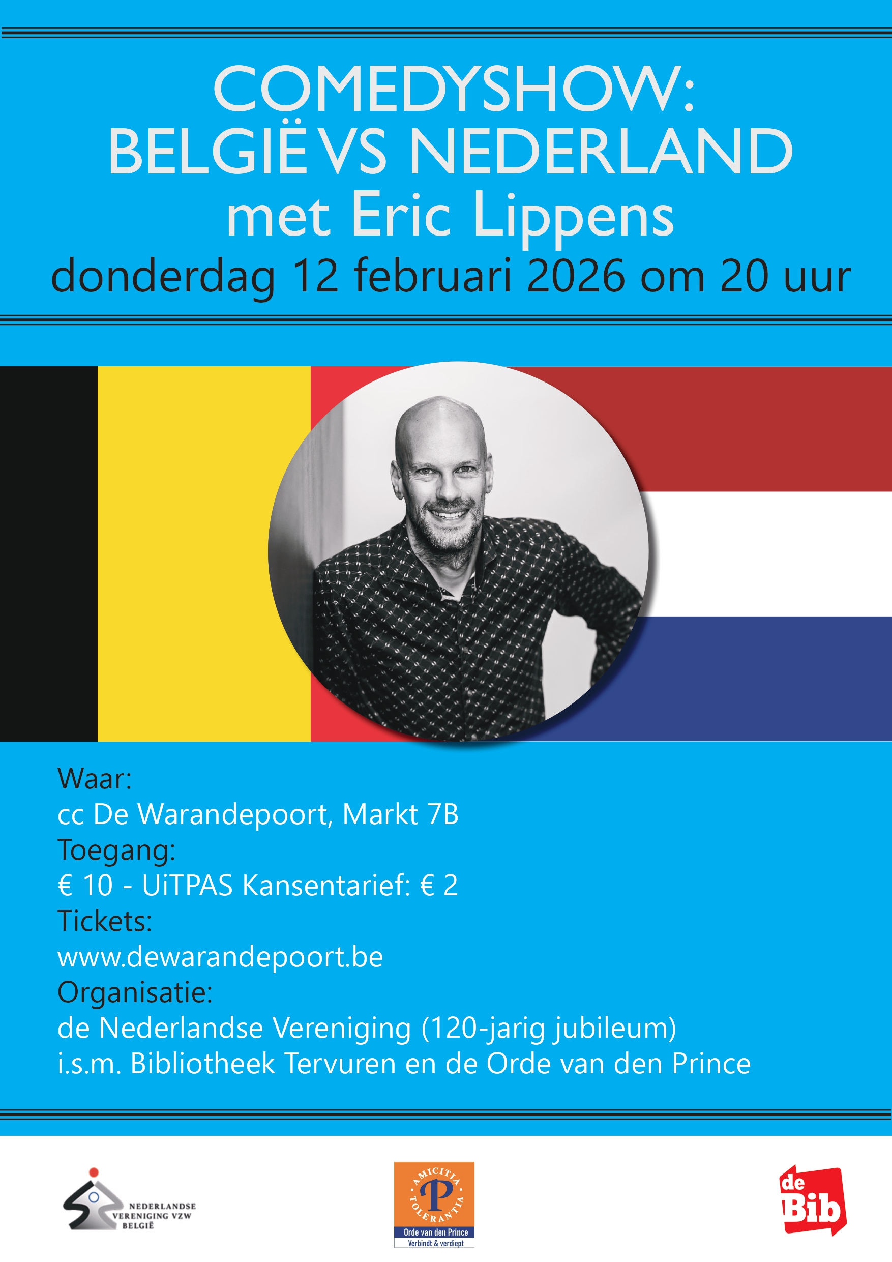 België vs Nederland: comedyshow met Eric Lippens