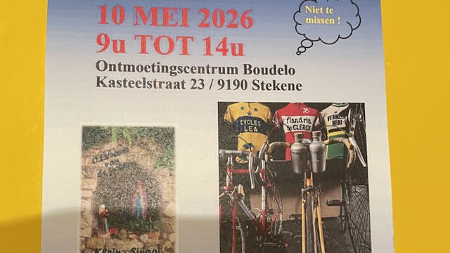 Tweede retro-fietsbeurs op 10 mei 2026 in Ontmoetingscentrum Boudelo, Kasteelstraat 23 te Stekene (Klein-Sinaai)