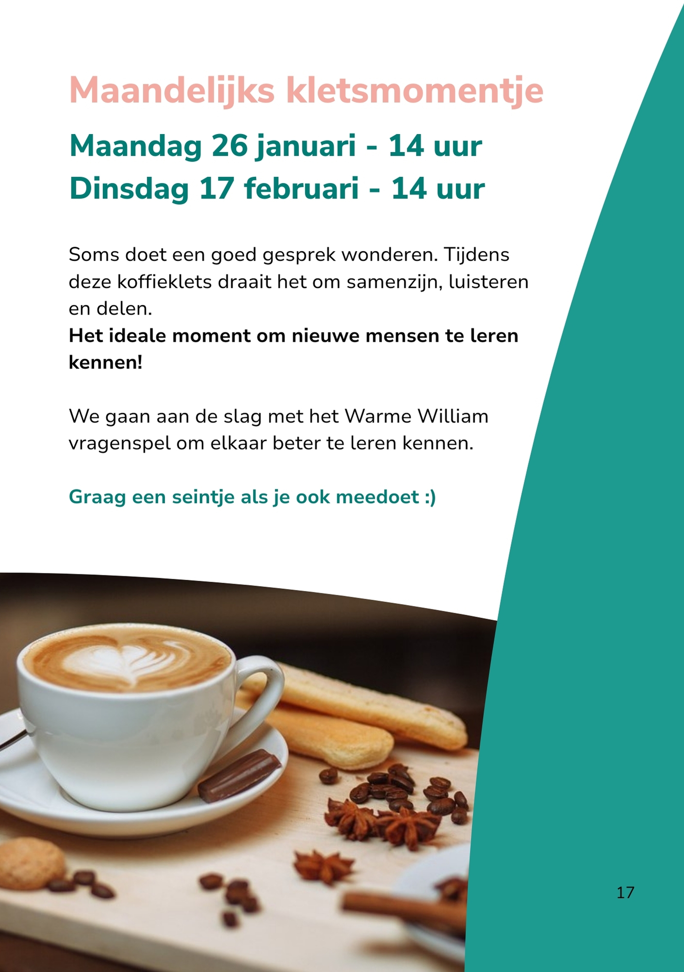 Maandelijks kletsmomentje