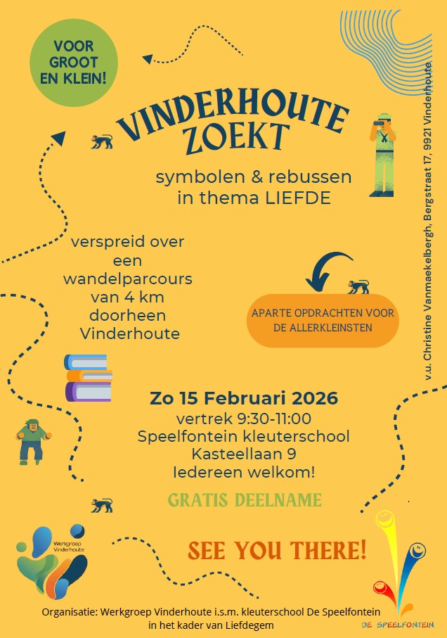 Aankondiging van de wandel- en zoektocht Vinderhoute zoekt