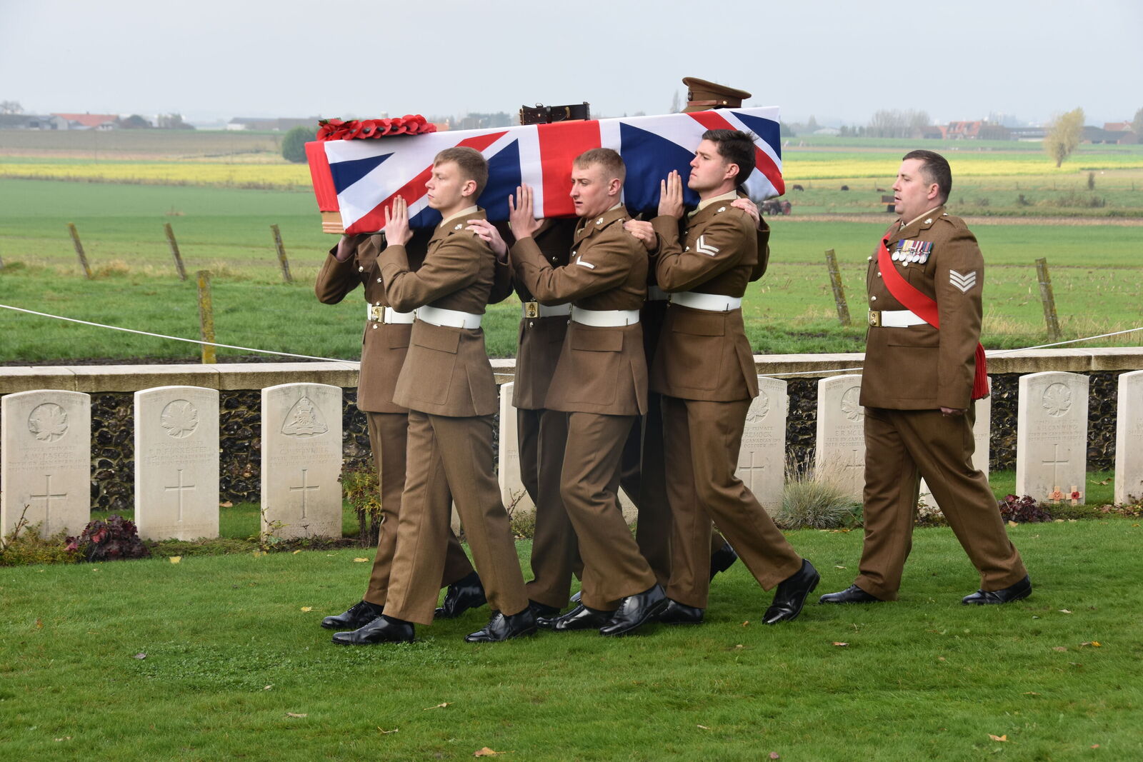 Begrafenis van een WO1 soldaat