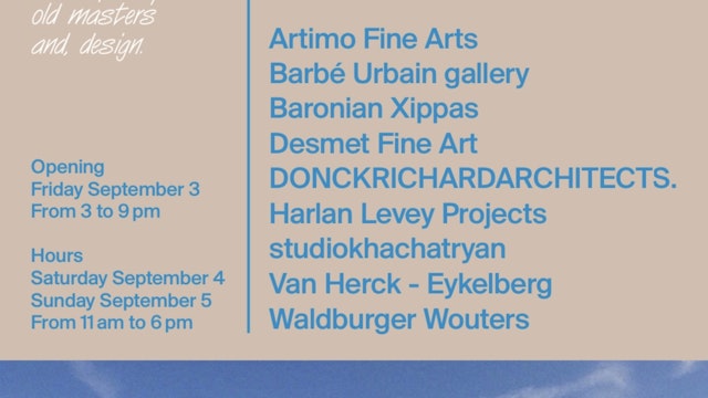 Salon d'O is a weekend long exchange between contemporary art, old masters and design, in Ostend, in the Thermae Palace