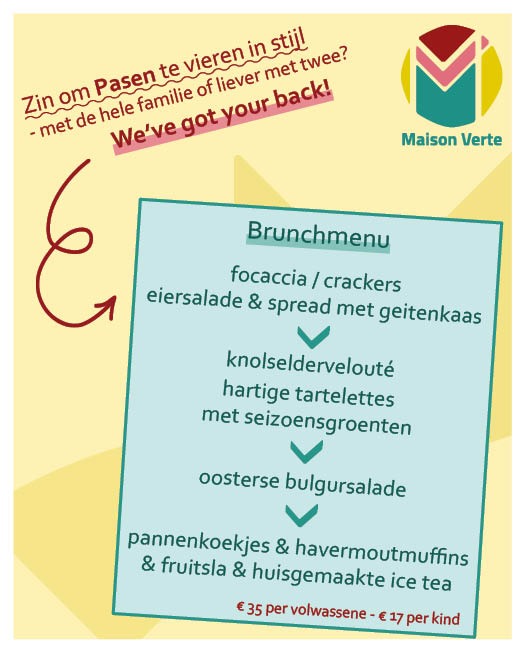 Paasbrunch menu