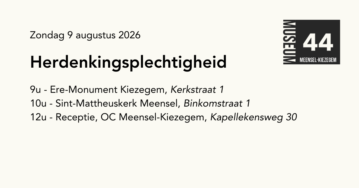 Herdenkingsplechtigheid in Meensel-Kiezegem