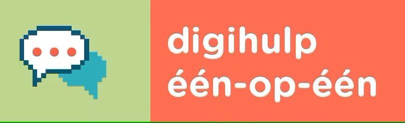 Afbeelding van een tekstballon en tekst 'digihulp één op één'