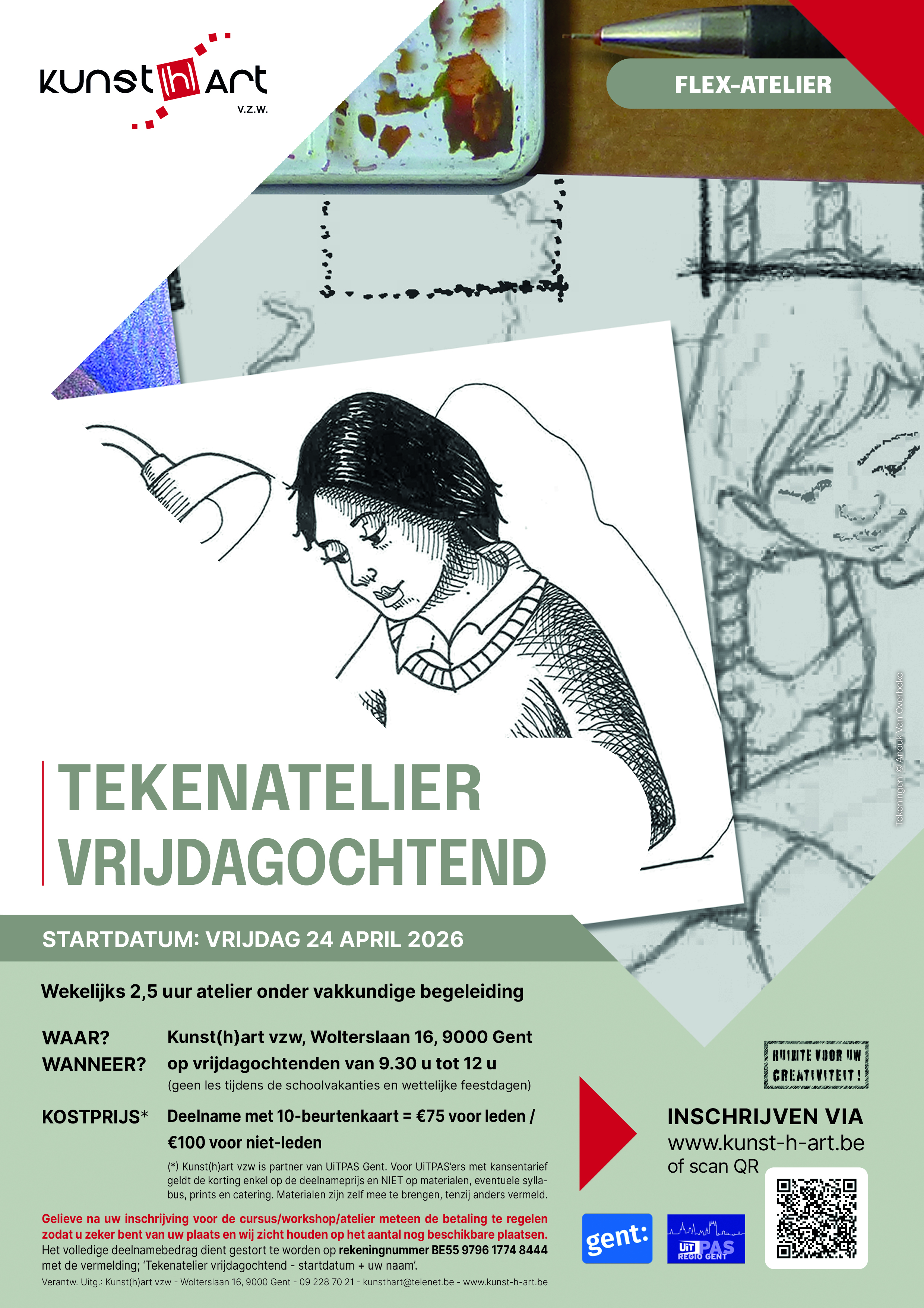 Affiche Tekenatelier op Vrijdagochtend