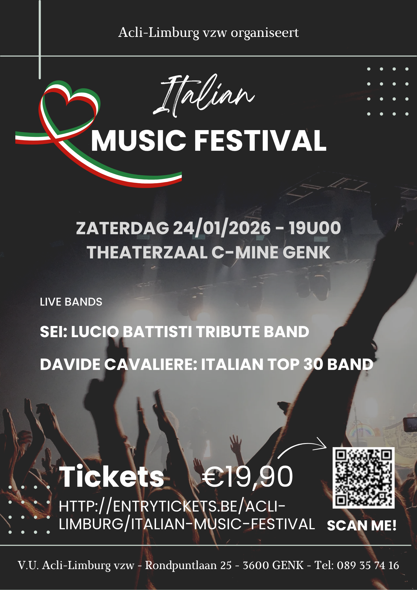 Concert: een avond vol passie, energie en Italiaanse sfeer, met twee live bands die je meenemen op een onvergetelijke muzikale reis!