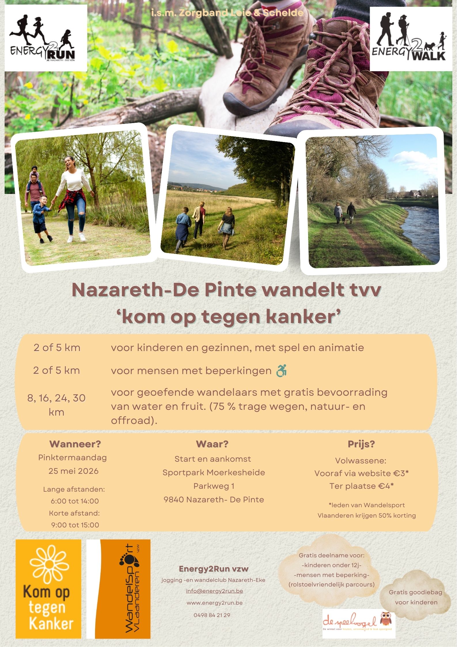 Nazareth- De Pinte wandelt tvv 'kom op tegen kanker '