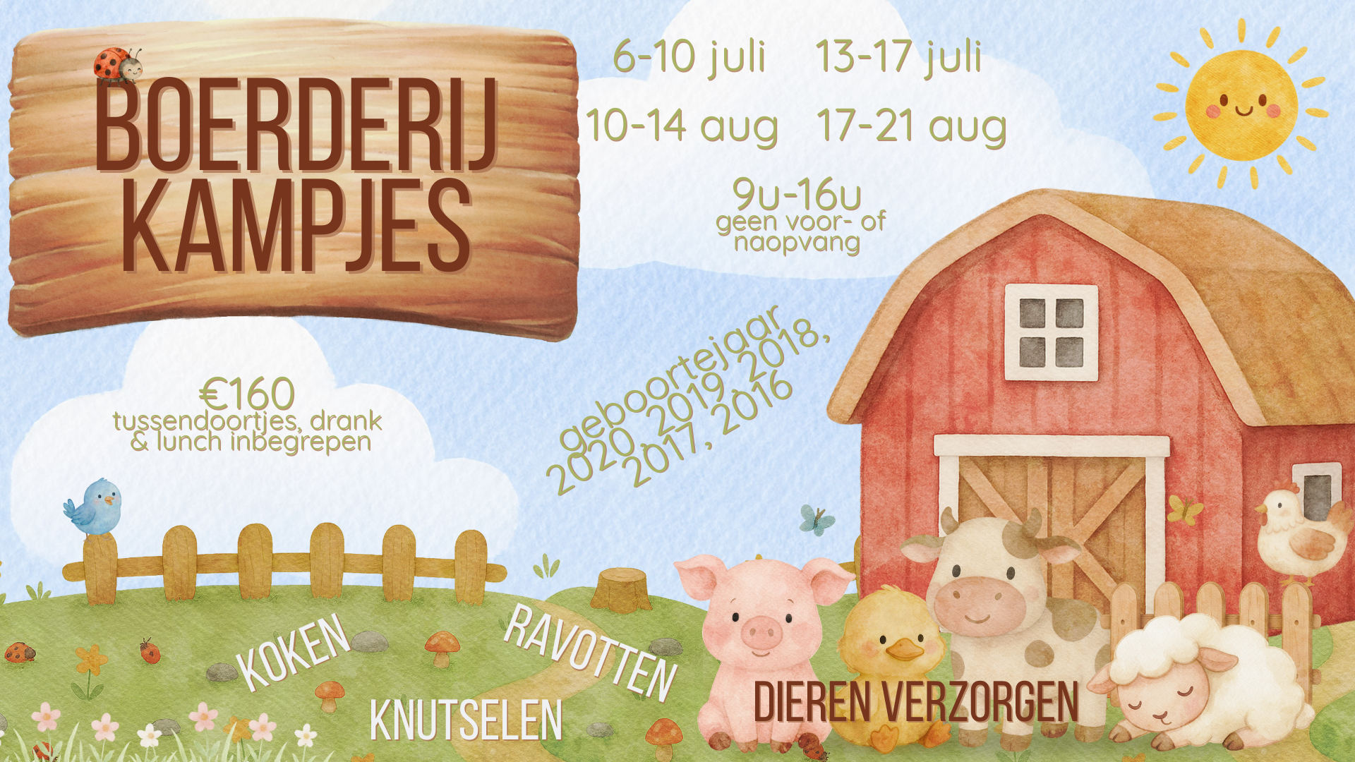 Word jij graag boer(inne)tje voor een week? Schrijf je dan snel in!