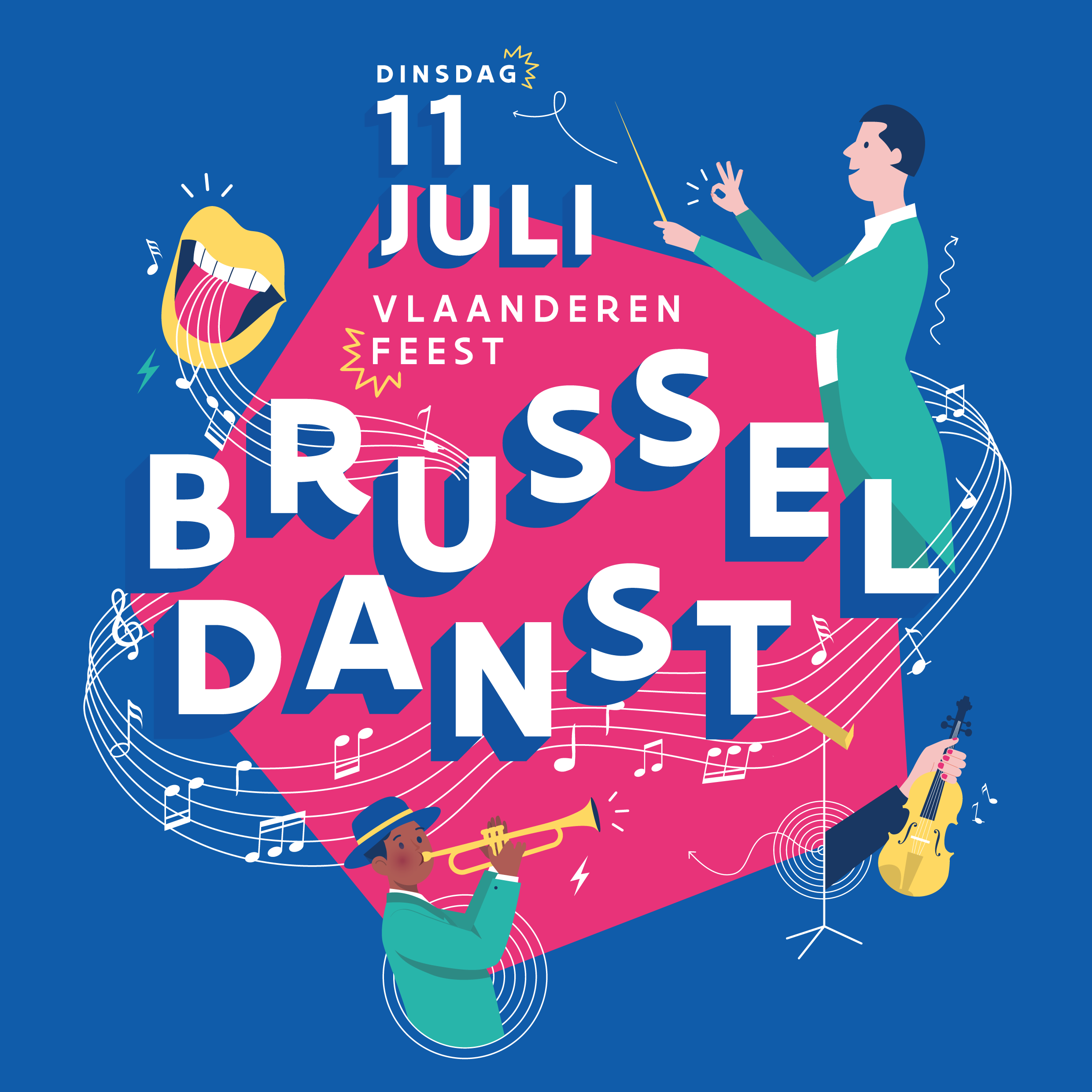 Illustratie Vlaanderen Feest, Brussel Danst 2023